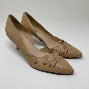 Nine West Women Megara Pointed Shoes D'orsay Courts Tan Size 9.5